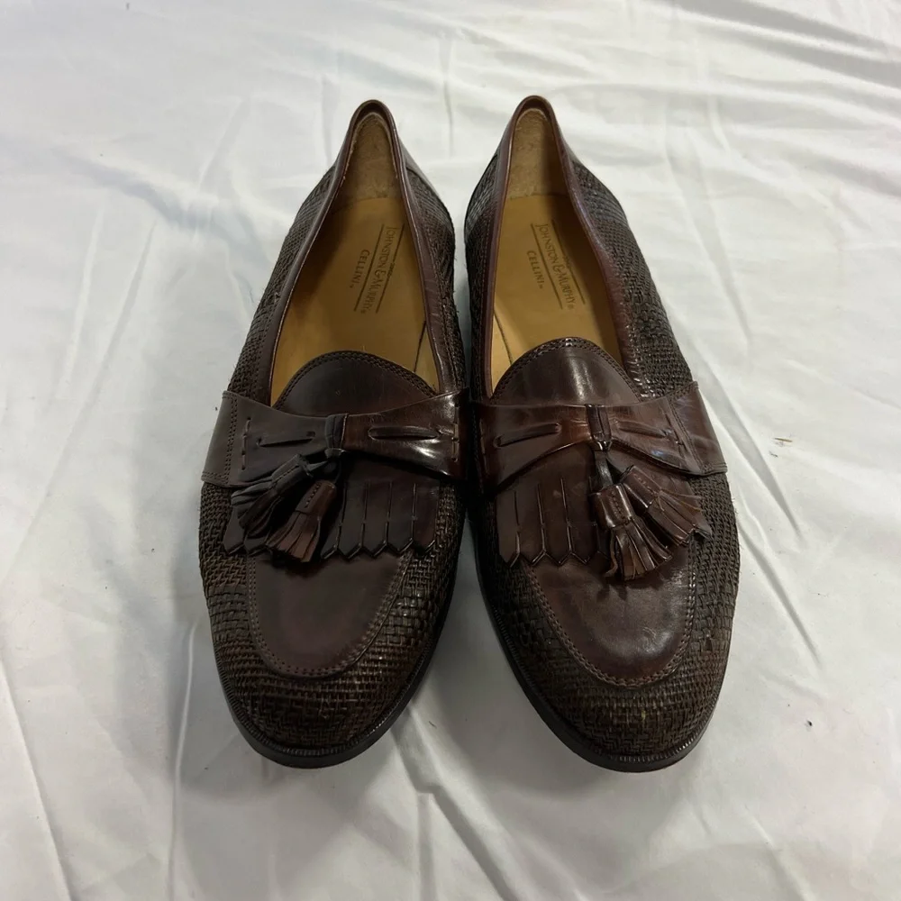 Johnston & Murphy Cellini Tassel Dress Loafers Brown Leather Mens Size 10.5 - Picture 4 of 7